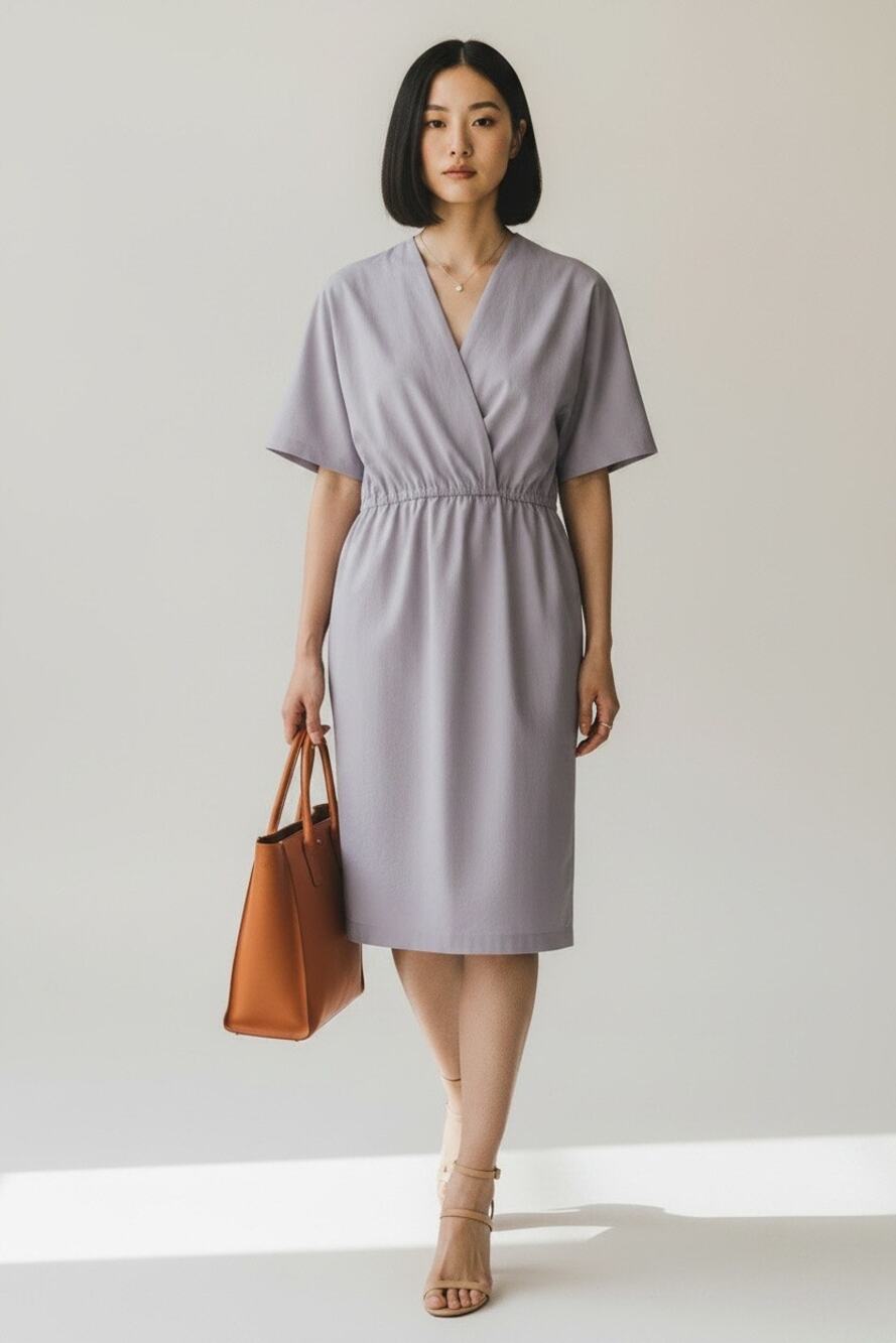 American Apparel Grey Cotton Kimono Wrap Dress Mini Size L